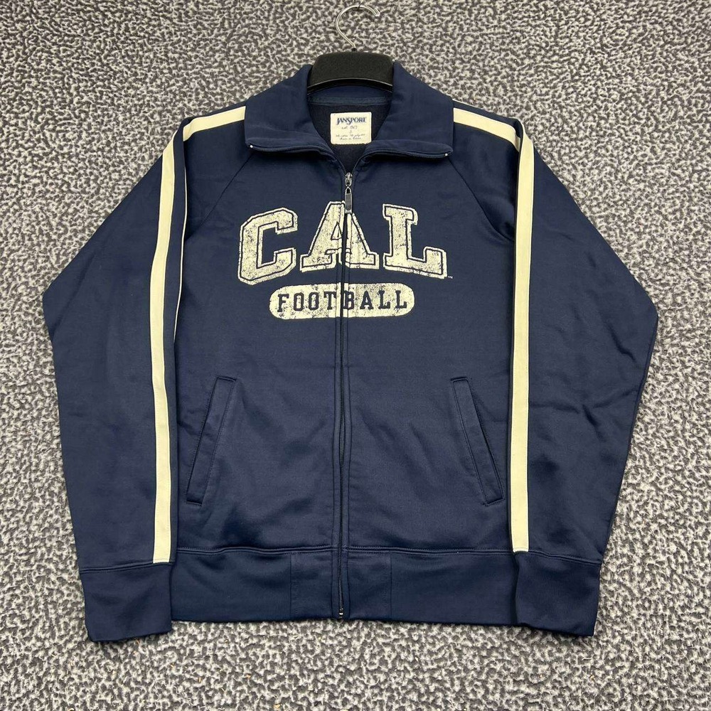 Jansport Cal Football Track Jacket Women Small Blue Full Zip Long Sleeve S